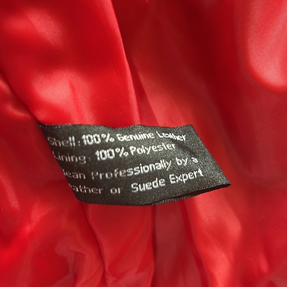 Vintage Red Genuine Leather Jacket U.S.A. LEATHER Like New Sz M - Picture 5 of 6